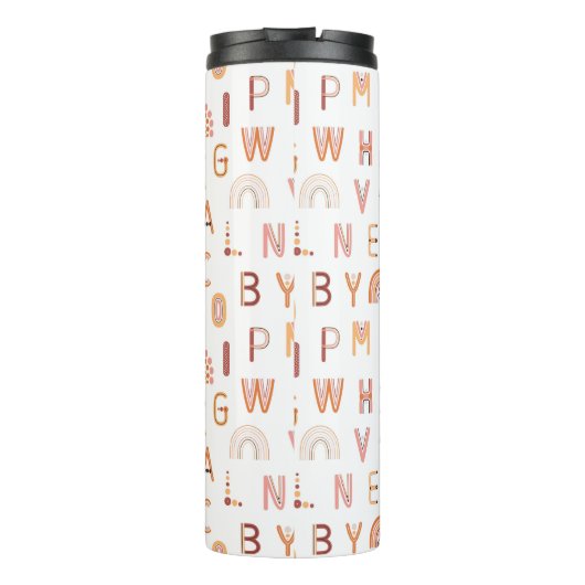 Fun Rainbow Alphabet Pattern Thermosbeker (Achterkant)