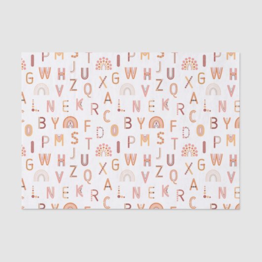 Fun Rainbow Alphabet Pattern Tissuepapier (Voorkant)