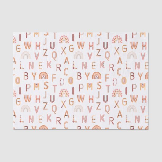 Fun Rainbow Alphabet Pattern Tissuepapier (Voorkant)