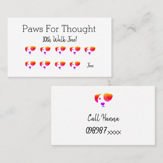 Fun Rainbow Chien marchant Chien Grossissant Carte (Devant / Derrière)