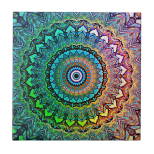 Fun Rainbow en Hearts Mandala Tegeltje