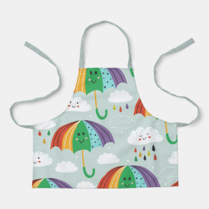 Fun Rainbow en Umbrella Cartoon Pattern Schort