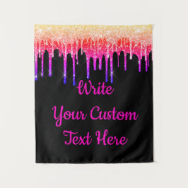 Fun Rainbow Glitter Birthday Photo Booth Backdrop Wandkleed