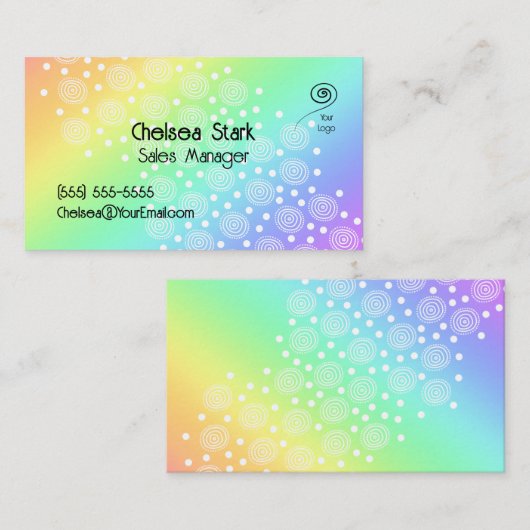 Fun Rainbow Gradient Cartes de visite (Devant / Derrière)