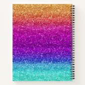 Fun Rainbow Gradient Glitter Luxury Journal Notitieboek (Achterkant)