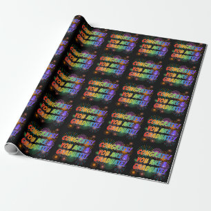 Fun Rainbow Kijk "CONGRATS! JE BENT EEN AFSTUDEREN Cadeaupapier