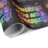 Fun Rainbow Kijk "CONGRATS! JE BENT EEN AFSTUDEREN Cadeaupapier (Rol Hoek)