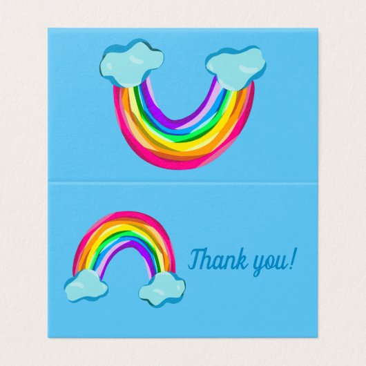 Fun Rainbow Mariage Merci Cartes (Outside Unfolded)