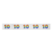 Fun, Rainbow Pattern "10" Event Number (grijs) Lint (Voorkant)