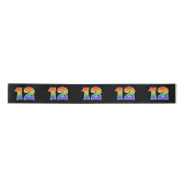 Fun, Rainbow Pattern "12" Event Number (zwart) Lint (Voorkant)