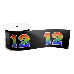 Fun, Rainbow Pattern "12" Event Number (zwart) Lint