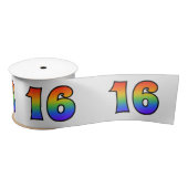 Fun, Rainbow Pattern "16" Event Number (grijs) Lint (Spoel)