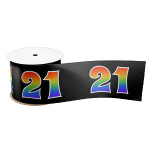 Fun, Rainbow Pattern "21" Event Number (zwart) Lint
