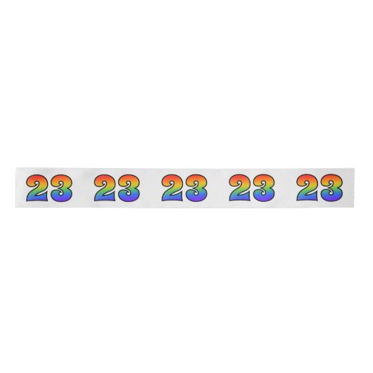 Fun, Rainbow Pattern "23" Event Number (grijs) Lint (Voorkant)