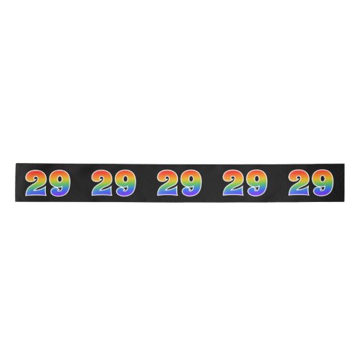 Fun, Rainbow Pattern "29" Event Number (zwart) Lint (Voorkant)