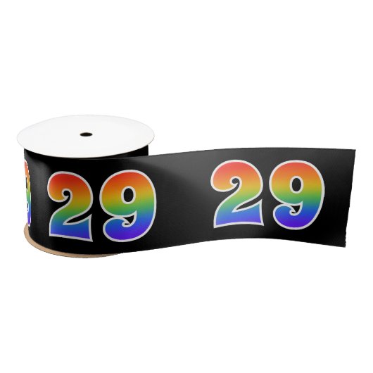 Fun, Rainbow Pattern "29" Event Number (zwart) Lint (Spoel)