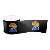 Fun, Rainbow Pattern "2" Event Number (zwart) Lint (Spoel)