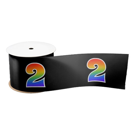 Fun, Rainbow Pattern "2" Event Number (zwart) Lint (Spoel)