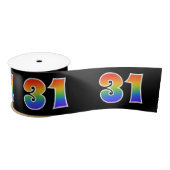 Fun, Rainbow Pattern "31" Event Number (zwart) Lint (Spoel)