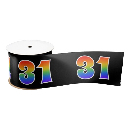 Fun, Rainbow Pattern "31" Event Number (zwart) Lint (Spoel)