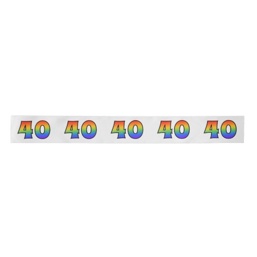 Fun, Rainbow Pattern "40" Event Number (grijs) Lint (Voorkant)