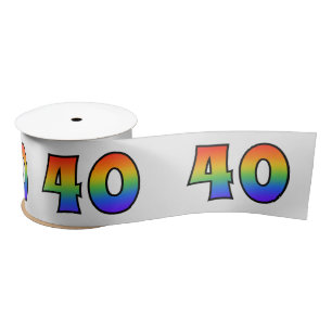 Fun, Rainbow Pattern "40" Event Number (grijs) Lint