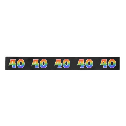 Fun, Rainbow Pattern "40" Event Number (zwart) Lint (Voorkant)