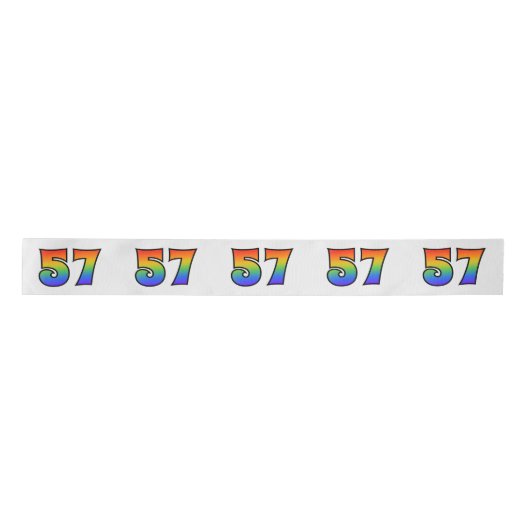 Fun, Rainbow Pattern "57" Event Number (grijs) Lint (Voorkant)