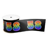 Fun, Rainbow Pattern "58" Event Number (zwart) Lint (Spoel)