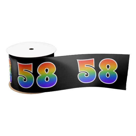 Fun, Rainbow Pattern "58" Event Number (zwart) Lint (Spoel)