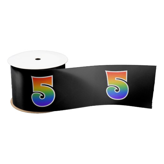 Fun, Rainbow Pattern "5" Event Number (zwart) Lint (Spoel)