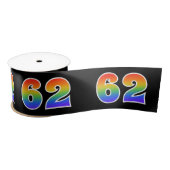 Fun, Rainbow Pattern "62" Event Number (zwart) Lint (Spoel)