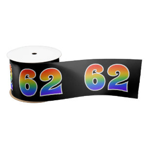 Fun, Rainbow Pattern "62" Event Number (zwart) Lint