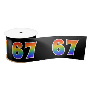 Fun, Rainbow Pattern "67" Event Number (zwart) Lint