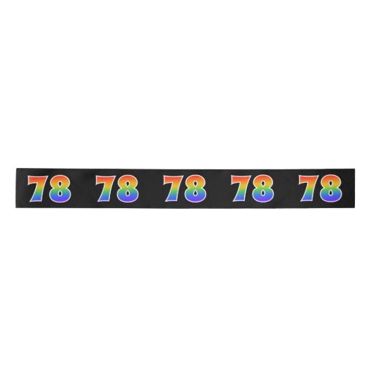 Fun, Rainbow Pattern "78" Event Number (zwart) Lint (Voorkant)