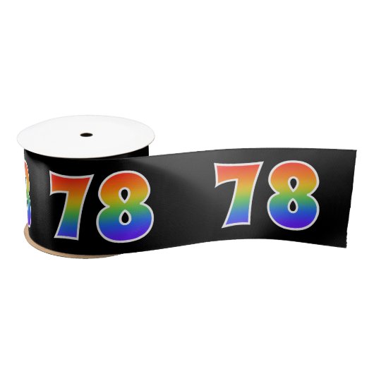 Fun, Rainbow Pattern "78" Event Number (zwart) Lint (Spoel)