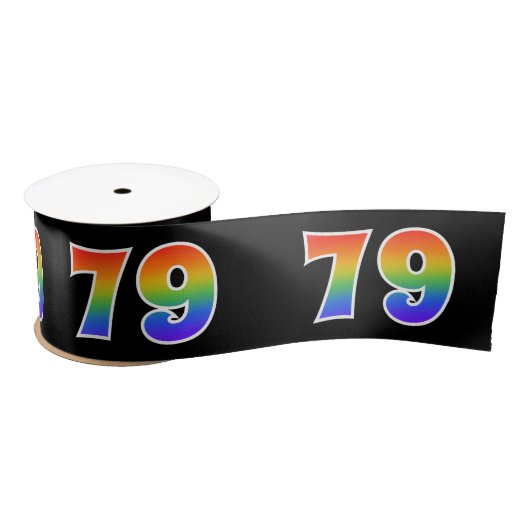 Fun, Rainbow Pattern "79" Event Number (zwart) Lint (Spoel)