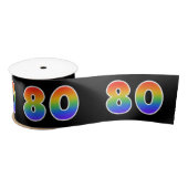 Fun, Rainbow Pattern "80" Event Number (zwart) Lint (Spoel)