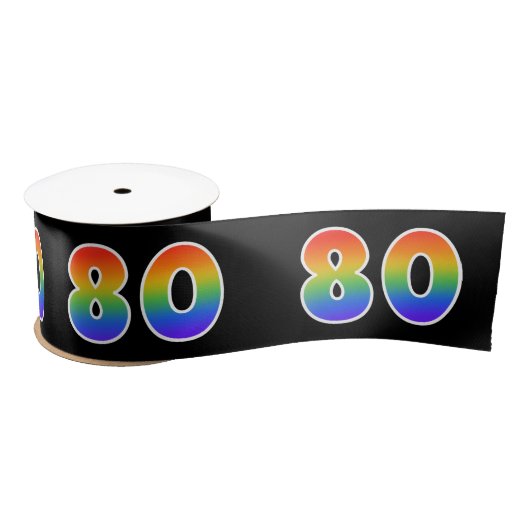 Fun, Rainbow Pattern "80" Event Number (zwart) Lint (Spoel)