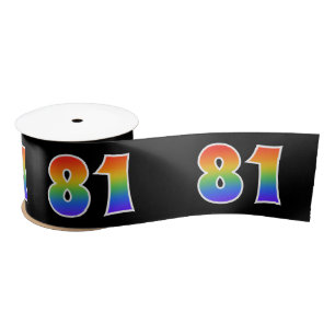 Fun, Rainbow Pattern "81" Event Number (zwart) Lint