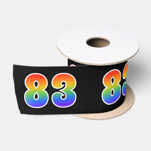 Fun, Rainbow Pattern "83" Event Number (zwart) Lint