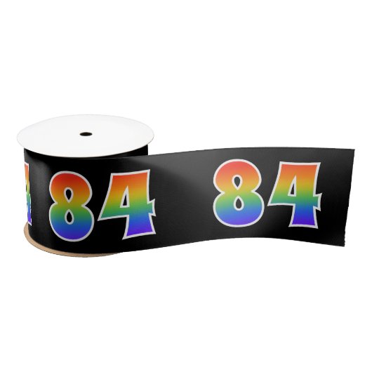 Fun, Rainbow Pattern "84" Event Number (zwart) Lint (Spoel)