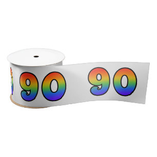 Fun, Rainbow Pattern "90" Event Number (grijs) Lint