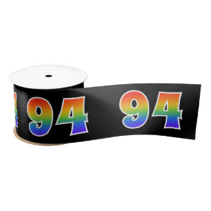 Fun, Rainbow Pattern "94" Event Number (zwart) Lint