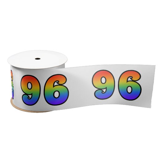 Fun, Rainbow Pattern "96" Event Number (grijs) Lint (Spoel)