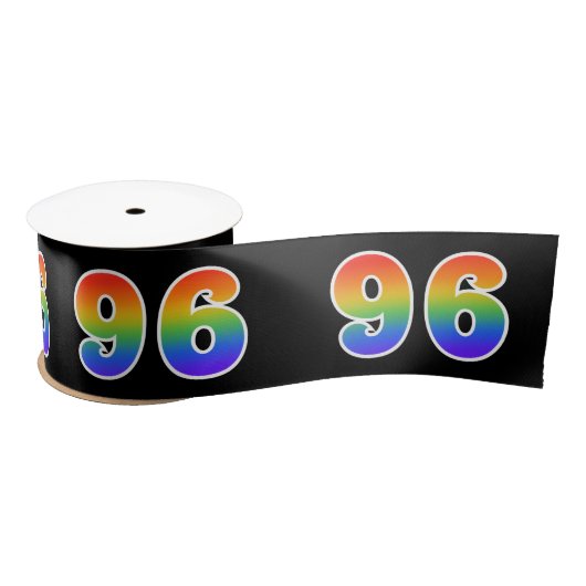 Fun, Rainbow Pattern "96" Event Number (zwart) Lint (Spoel)