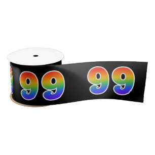 Fun, Rainbow Pattern "99" Event Number (zwart) Lint