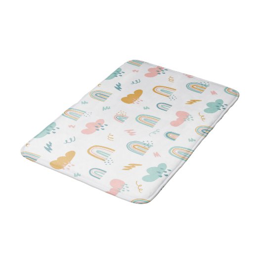 Fun Rainbow & Rain Cloud Pattern Badmat (Gekanteld)