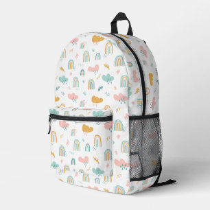 Fun Rainbow & Rain Cloud Pattern Bedrukte Rugzak