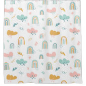 Fun Rainbow & Rain Cloud Pattern Douchegordijn (Voorkant)